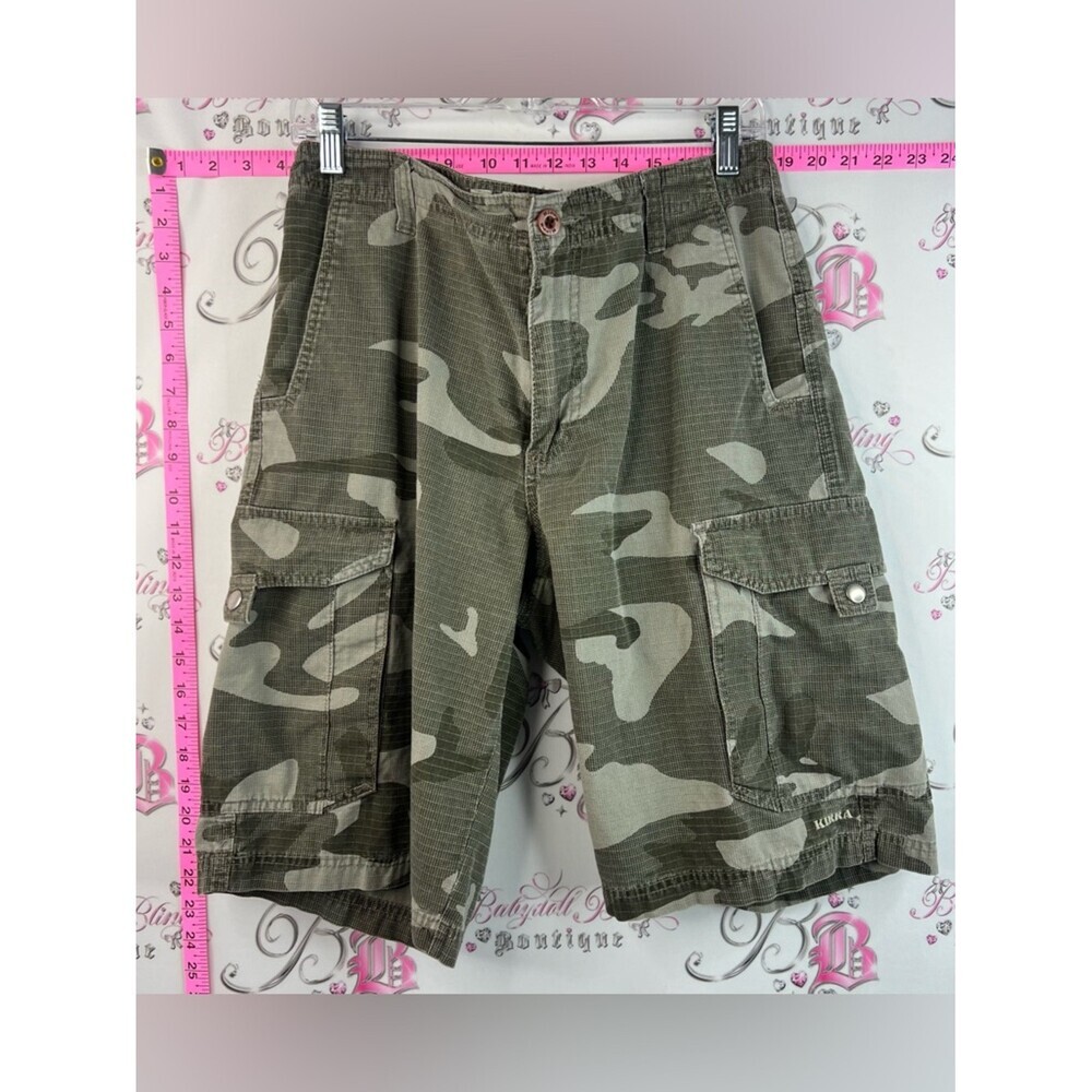 Kirra shorts long cargo camouflage pockets Olive Camo Men's Cargo Shorts